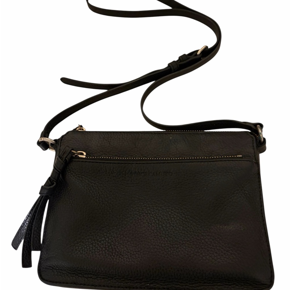 Vince Camuto Black Pebble Leather Crossbody Bag